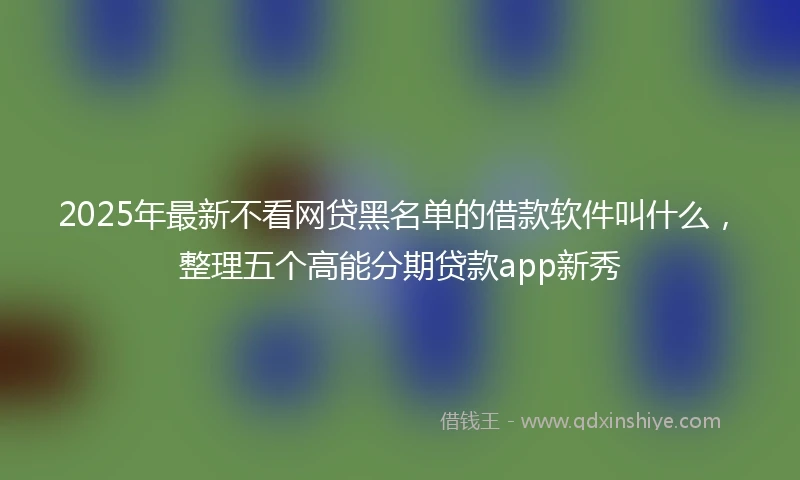 2025年最新不看网贷黑名单的借款软件叫什么，整理五个高能分期贷款app新秀