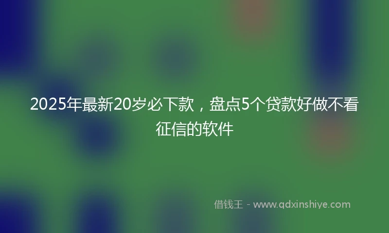 2025年最新20岁必下款，盘点5个贷款好做不看征信的软件