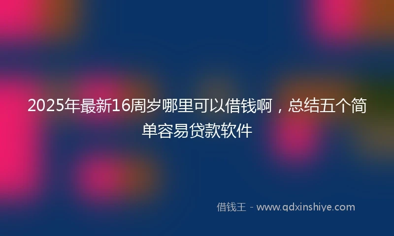 2025年最新16周岁哪里可以借钱啊，总结五个简单容易贷款软件