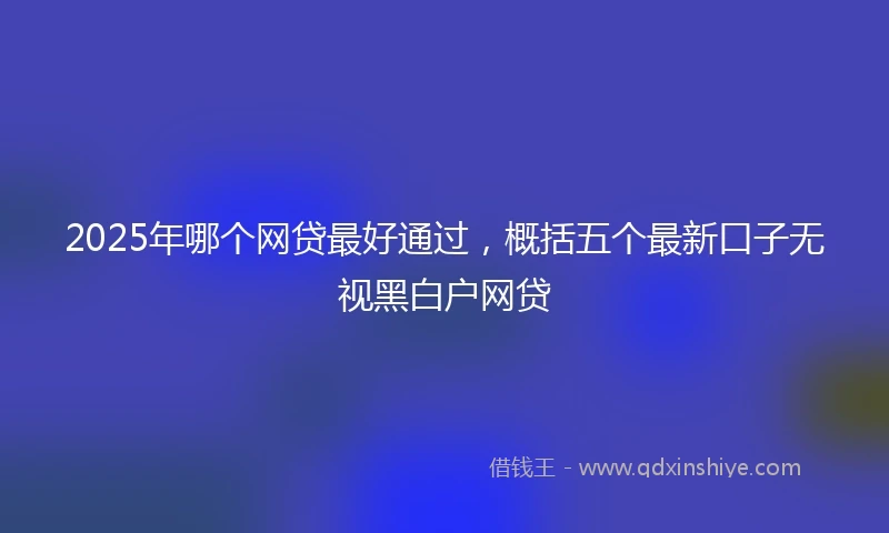 2025年哪个网贷最好通过，概括五个最新口子无视黑白户网贷