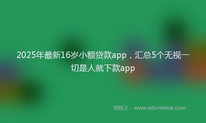 2025年最新16岁小额贷款app，汇总5个无视一切是人就下款app