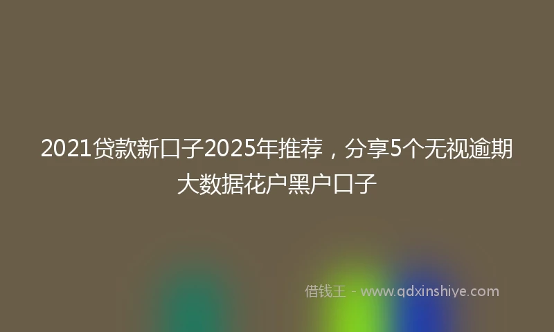 2021贷款新口子2025年推荐，分享5个无视逾期大数据花户黑户口子