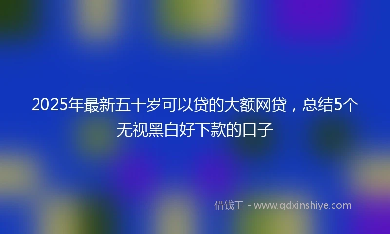 2025年最新五十岁可以贷的大额网贷，总结5个无视黑白好下款的口子