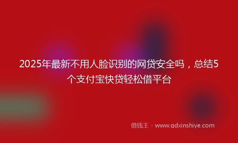 2025年最新不用人脸识别的网贷安全吗，总结5个支付宝快贷轻松借平台