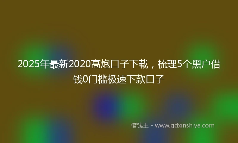 2025年最新2020高炮口子下载，梳理5个黑户借钱0门槛极速下款口子