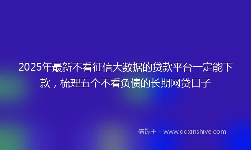 2025年最新不看征信大数据的贷款平台一定能下款，梳理五个不看负债的长期网贷口子