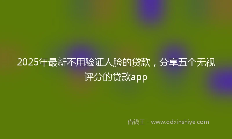 2025年最新不用验证人脸的贷款，分享五个无视评分的贷款app