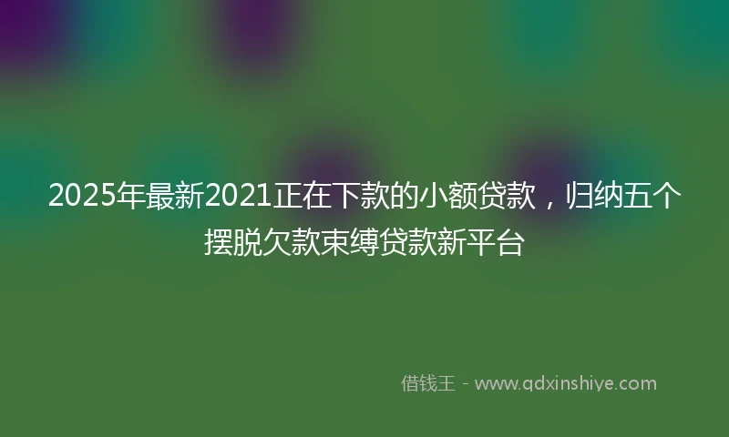 2025年最新2021正在下款的小额贷款，归纳五个摆脱欠款束缚贷款新平台