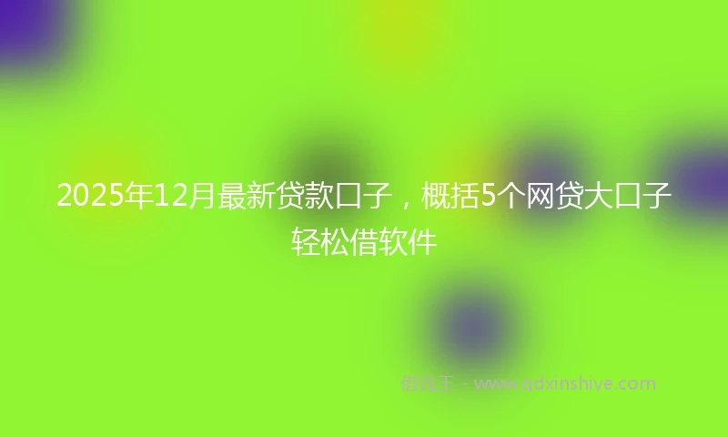 2025年12月最新贷款口子,概括5个网贷大口子轻松借软件