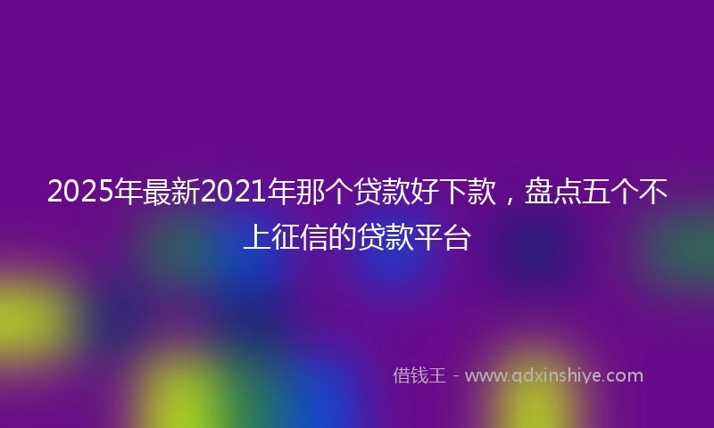 2025年最新2021年那个贷款好下款，盘点五个不上征信的贷款平台