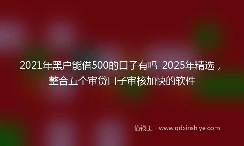 2021年黑户能借500的口子有吗_2025年精选，整合五个审贷口子审核加快的软件