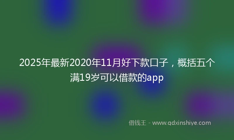 2025年最新2020年11月好下款口子，概括五个满19岁可以借款的app
