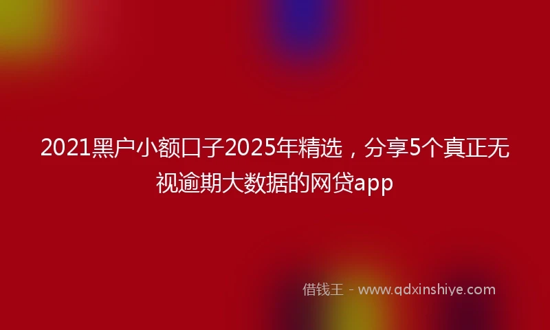 2021黑户小额口子2025年精选，分享5个真正无视逾期大数据的网贷app