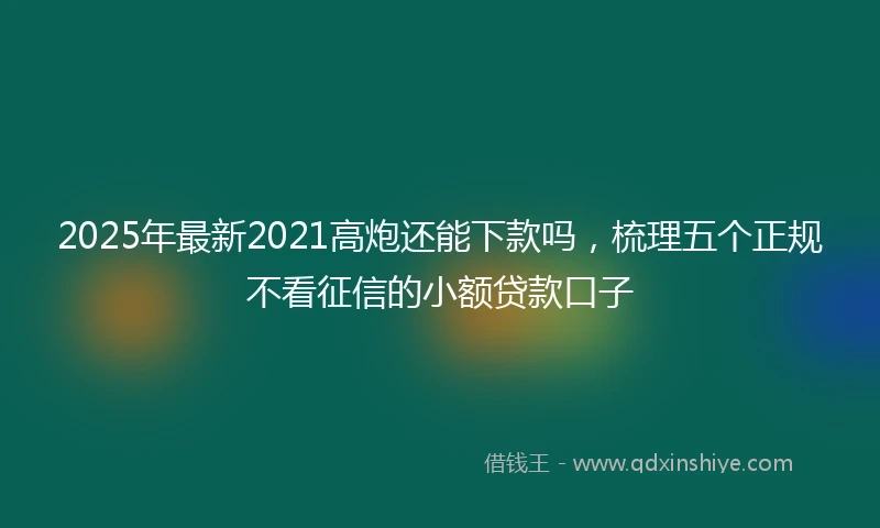2025年最新2021高炮还能下款吗，梳理五个正规不看征信的小额贷款口子