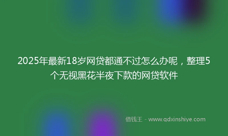 2025年最新18岁网贷都通不过怎么办呢，整理5个无视黑花半夜下款的网贷软件
