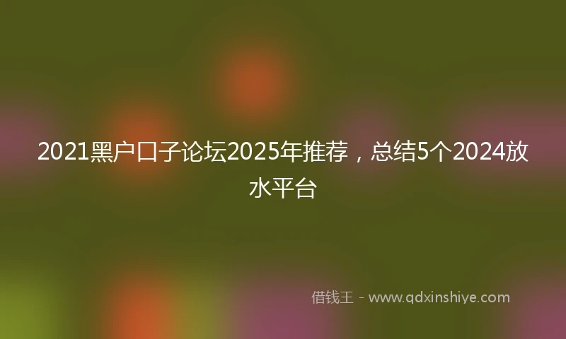2021黑户口子论坛2025年推荐，总结5个2024放水平台