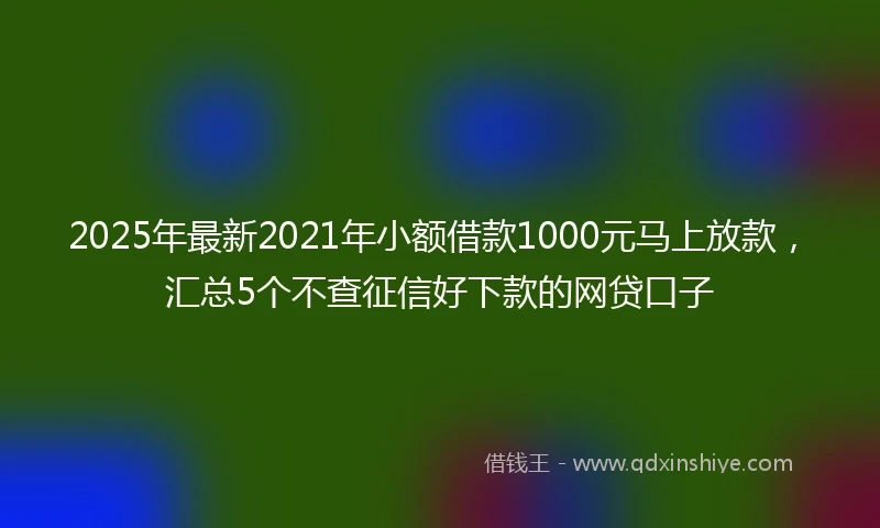 2025年最新2021年小额借款1000元马上放款，汇总5个不查征信好下款的网贷口子