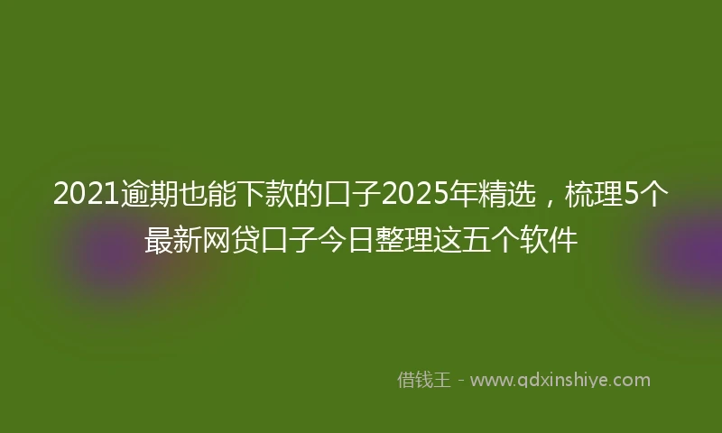 2021逾期也能下款的口子2025年精选，梳理5个最新网贷口子今日整理这五个软件