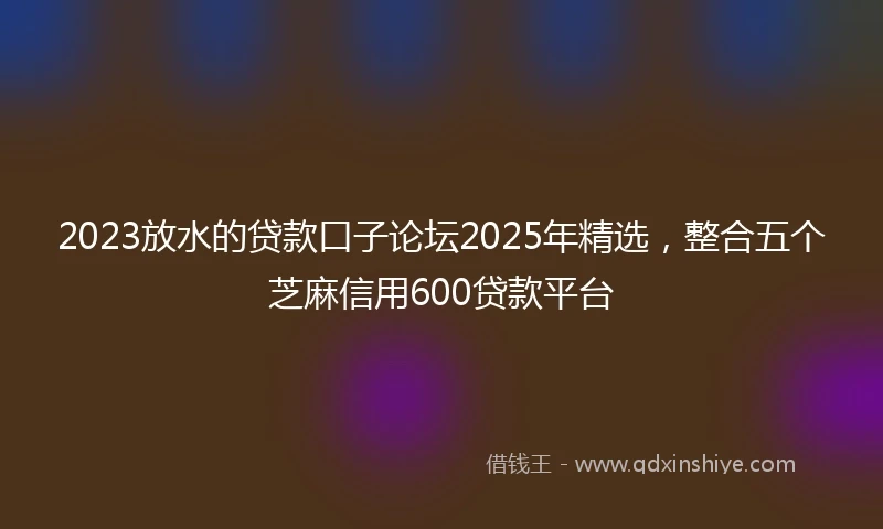 2023放水的贷款口子论坛2025年精选，整合五个芝麻信用600贷款平台
