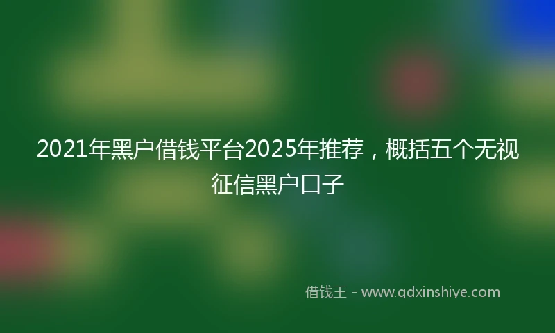 2021年黑户借钱平台2025年推荐，概括五个无视征信黑户口子