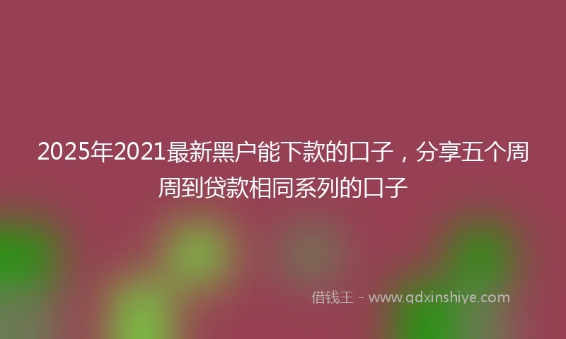 2025年2021最新黑户能下款的口子，分享五个周周到贷款相同系列的口子