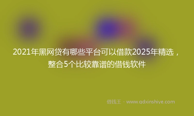 2021年黑网贷有哪些平台可以借款2025年精选，整合5个比较靠谱的借钱软件
