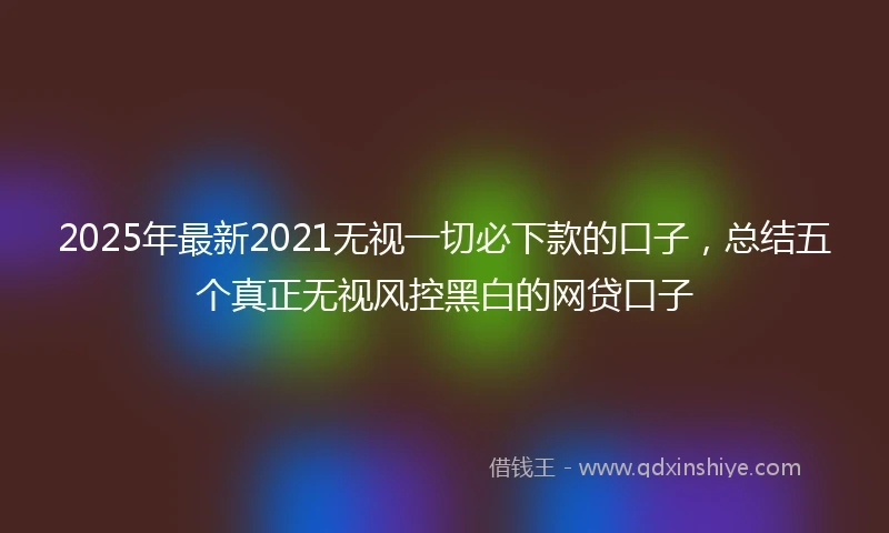 2025年最新2021无视一切必下款的口子，总结五个真正无视风控黑白的网贷口子