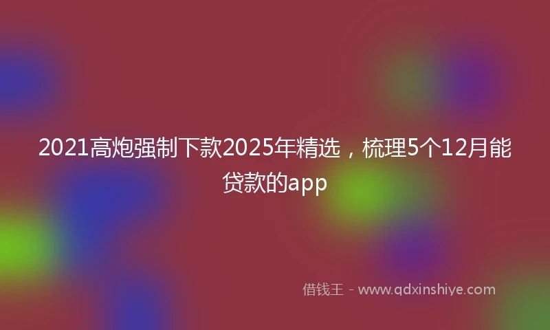 2021高炮强制下款2025年精选，梳理5个12月能贷款的app