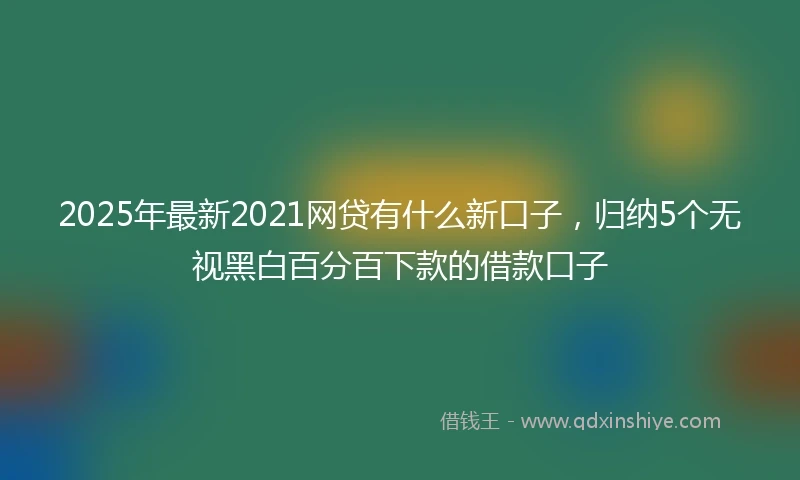 2025年最新2021网贷有什么新口子，归纳5个无视黑白百分百下款的借款口子