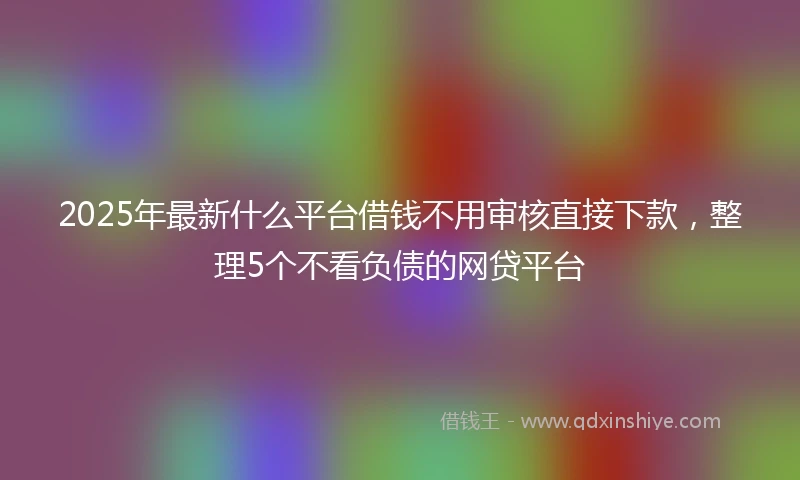 2025年最新什么平台借钱不用审核直接下款，整理5个不看负债的网贷平台