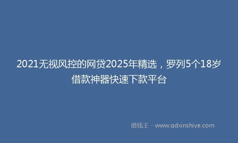 2021无视风控的网贷2025年精选，罗列5个18岁借款神器快速下款平台