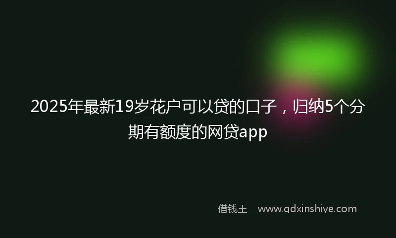 2025年最新19岁花户可以贷的口子，归纳5个分期有额度的网贷app