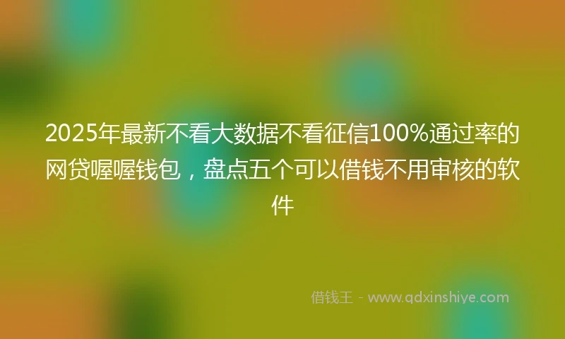2025年最新不看大数据不看征信100%通过率的网贷喔喔钱包，盘点五个可以借钱不用审核的软件