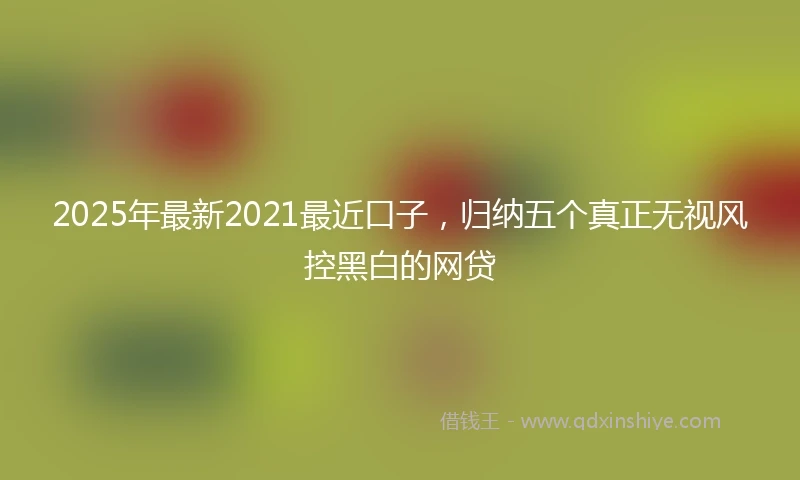2025年最新2021最近口子，归纳五个真正无视风控黑白的网贷