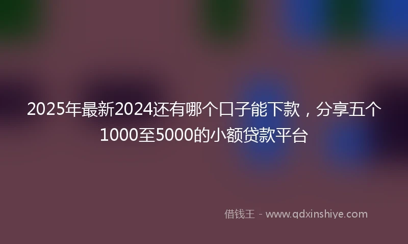 2025年最新2024还有哪个口子能下款，分享五个1000至5000的小额贷款平台