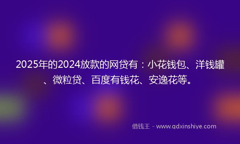 2025年的2024放款的网贷有：小花钱包、洋钱罐、微粒贷、百度有钱花、安逸花等。