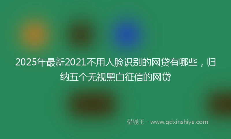 2025年最新2021不用人脸识别的网贷有哪些，归纳五个无视黑白征信的网贷