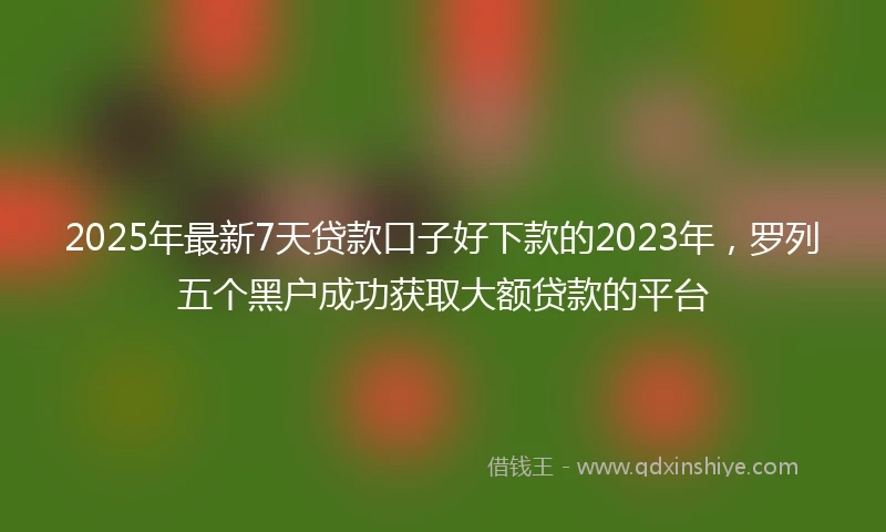 2025年最新7天贷款口子好下款的2023年，罗列五个黑户成功获取大额贷款的平台