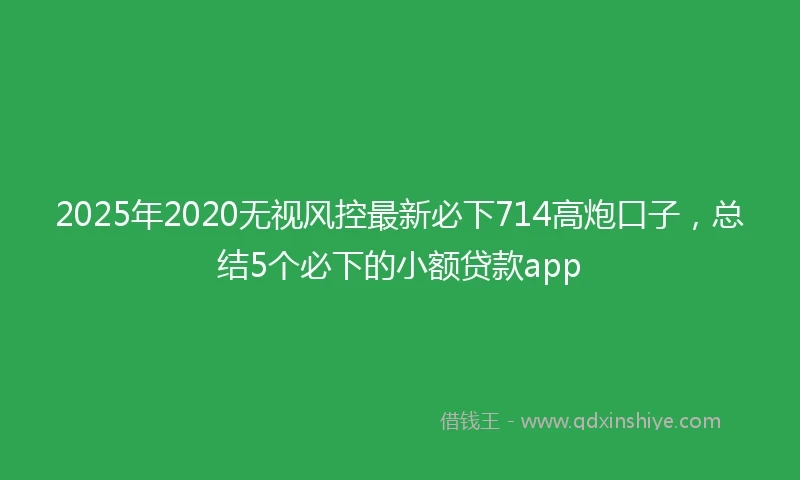 2025年2020无视风控最新必下714高炮口子，总结5个必下的小额贷款app