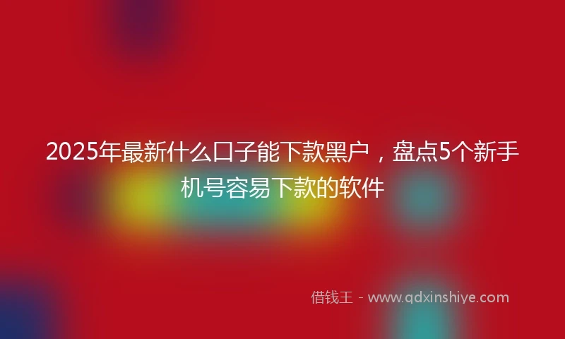 2025年最新什么口子能下款黑户，盘点5个新手机号容易下款的软件