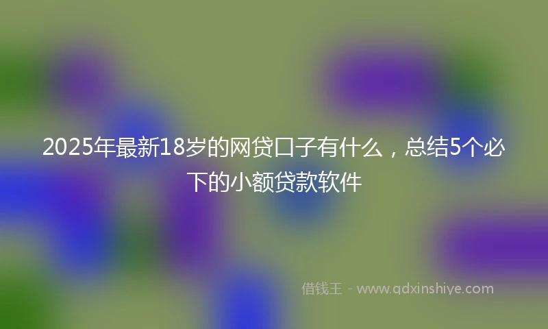 2025年最新18岁的网贷口子有什么，总结5个必下的小额贷款软件