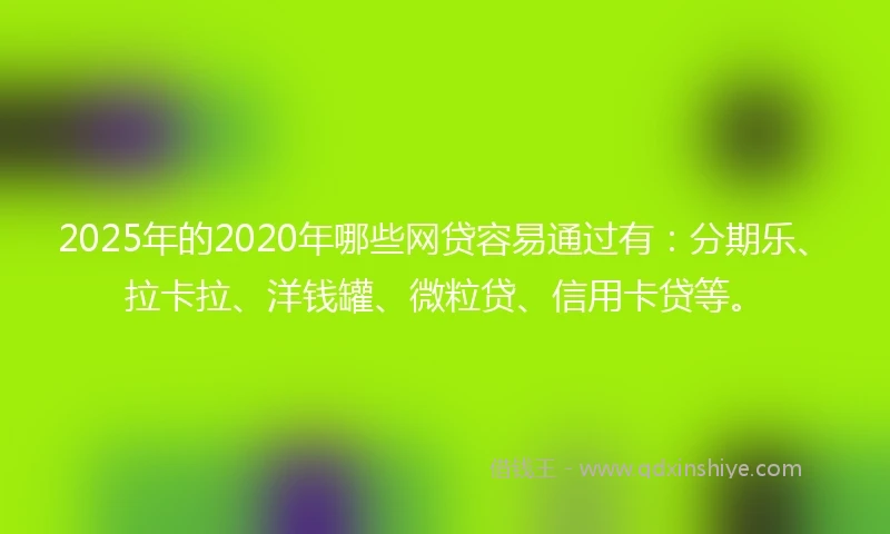2025年的2020年哪些网贷容易通过有：分期乐、拉卡拉、洋钱罐、微粒贷、信用卡贷等。