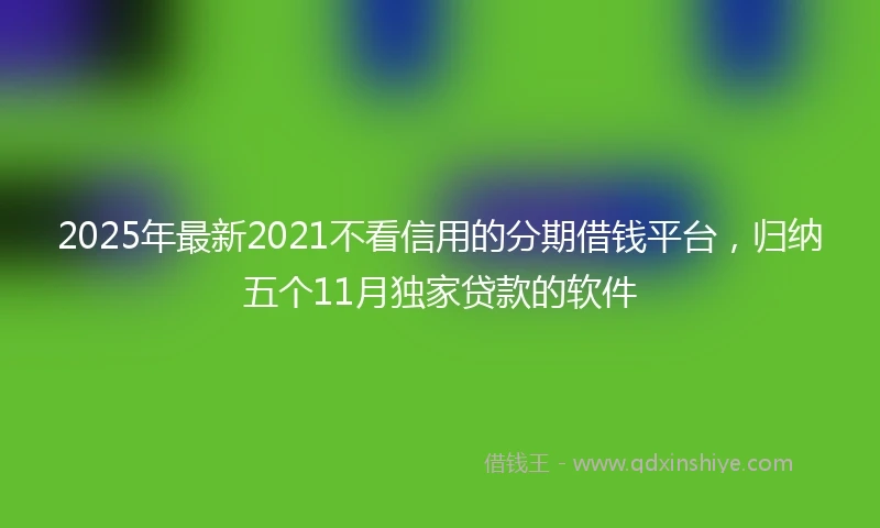 2025年最新2021不看信用的分期借钱平台，归纳五个11月独家贷款的软件