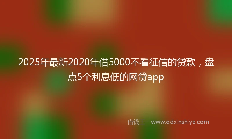 2025年最新2020年借5000不看征信的贷款，盘点5个利息低的网贷app