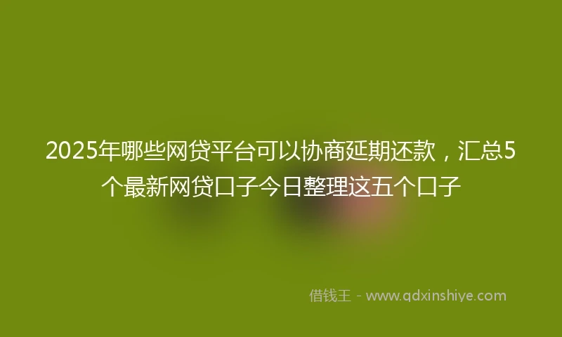 2025年哪些网贷平台可以协商延期还款，汇总5个最新网贷口子今日整理这五个口子
