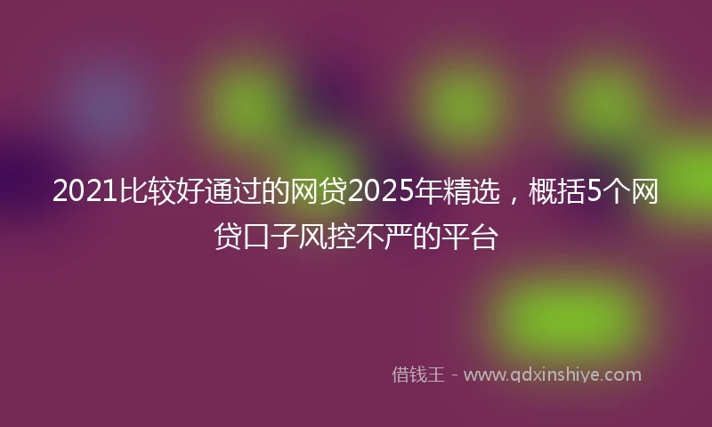 2021比较好通过的网贷2025年精选，概括5个网贷口子风控不严的平台