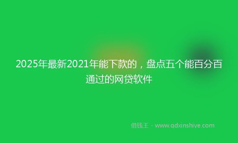 2025年最新2021年能下款的，盘点五个能百分百通过的网贷软件
