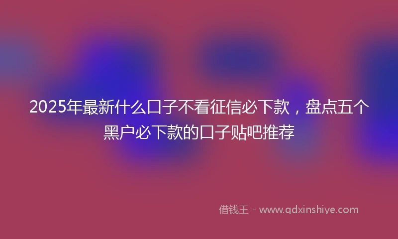 2025年最新什么口子不看征信必下款，盘点五个黑户必下款的口子贴吧推荐