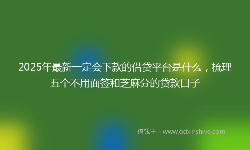 2025年最新一定会下款的借贷平台是什么，梳理五个不用面签和芝麻分的贷款口子