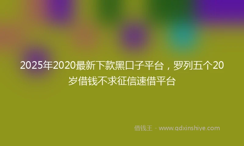 2025年2020最新下款黑口子平台，罗列五个20岁借钱不求征信速借平台
